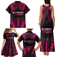 Breast Cancer Pink Out Family Matching Tank Maxi Dress and Hawaiian Shirt Polynesian Art Tattoo Black Version LT05 - Polynesian Pride