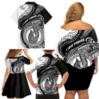 Go Fishing Family Matching Off Shoulder Short Dress and Hawaiian Shirt Polynesian Pattern LT05 - Polynesian Pride