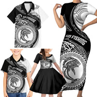 Go Fishing Family Matching Short Sleeve Bodycon Dress and Hawaiian Shirt Polynesian Pattern LT05 - Polynesian Pride