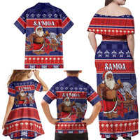 Samoa Christmas Family Matching Off Shoulder Maxi Dress and Hawaiian Shirt Samoan Santa Claus Manuia Le Kerisimasi LT05 - Polynesian Pride