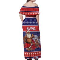 Samoa Christmas Family Matching Off Shoulder Maxi Dress and Hawaiian Shirt Samoan Santa Claus Manuia Le Kerisimasi LT05 - Polynesian Pride