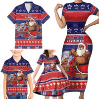 Samoa Christmas Family Matching Short Sleeve Bodycon Dress and Hawaiian Shirt Samoan Santa Claus Manuia Le Kerisimasi LT05 - Polynesian Pride