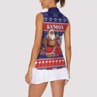 Samoa Christmas Women Sleeveless Polo Shirt Samoan Santa Claus Manuia Le Kerisimasi LT05 - Polynesian Pride