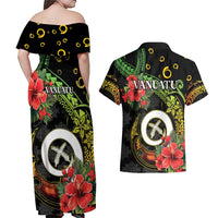 Love Vanuatu Christmas Couples Matching Off Shoulder Maxi Dress and Hawaiian Shirt God Yumi Polynesian Tribal Pattern LT05 - Polynesian Pride