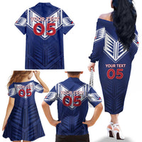 Super Toa Samoa Rugby Custom Family Matching Off The Shoulder Long Sleeve Dress and Hawaiian Shirt Warrior Spirit LT05 - Polynesian Pride
