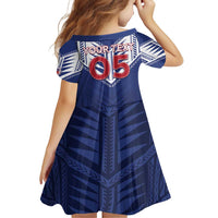 Super Toa Samoa Rugby Custom Family Matching Off Shoulder Short Dress and Hawaiian Shirt Warrior Spirit LT05 - Polynesian Pride