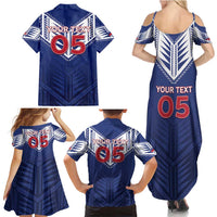 Super Toa Samoa Rugby Custom Family Matching Summer Maxi Dress and Hawaiian Shirt Warrior Spirit LT05 - Polynesian Pride