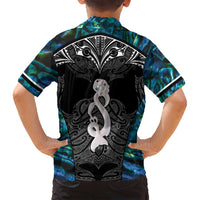 New Zealand Aotearoa Family Matching Long Sleeve Bodycon Dress and Hawaiian Shirt Maori Taniwha Paua Shell LT05 - Polynesian Pride
