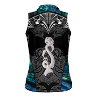 New Zealand Aotearoa Women Sleeveless Polo Shirt Maori Taniwha Paua Shell LT05 - Polynesian Pride