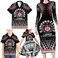 Personalised Samoa Black Saturday Family Matching Long Sleeve Bodycon Dress and Hawaiian Shirt Samoa For Samoans LT05 - Polynesian Pride