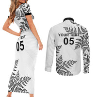 Custom New Zealand Football Couples Matching Short Sleeve Bodycon Dress and Long Sleeve Button Shirt Aotearoa Pride LT05 - Polynesian Pride