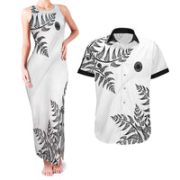 Custom New Zealand Football Couples Matching Tank Maxi Dress and Hawaiian Shirt Aotearoa Pride LT05 White - Polynesian Pride
