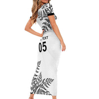 Custom New Zealand Football Short Sleeve Bodycon Dress Aotearoa Pride LT05 - Polynesian Pride