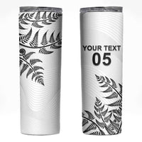 Custom New Zealand Football Skinny Tumbler Aotearoa Pride LT05 White - Polynesian Pride