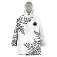 Custom New Zealand Football Wearable Blanket Hoodie Aotearoa Pride LT05 One Size White - Polynesian Pride