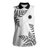 Custom New Zealand Football Women Sleeveless Polo Shirt Aotearoa Pride LT05 Female White - Polynesian Pride