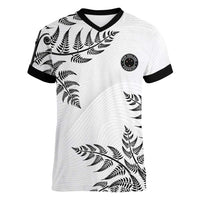 Custom New Zealand Football Women V-Neck T-Shirt Aotearoa Pride LT05 Female White - Polynesian Pride