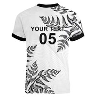 Custom New Zealand Football Women V-Neck T-Shirt Aotearoa Pride LT05 - Polynesian Pride