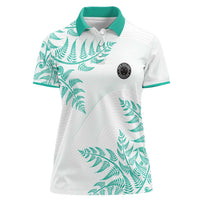 Custom New Zealand Football Women Polo Shirt Aotearoa Pride Aqua Version LT05 Female Aqua - Polynesian Pride