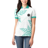 Custom New Zealand Football Women Polo Shirt Aotearoa Pride Aqua Version LT05 - Polynesian Pride