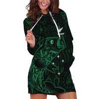 Custom New Zealand Fishing Hoodie Dress Maori Tribal Pattern LT05 Black - Polynesian Pride