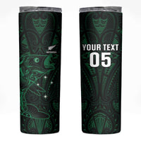 Custom New Zealand Fishing Skinny Tumbler Maori Tribal Pattern LT05 Black - Polynesian Pride
