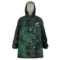 Custom New Zealand Fishing Wearable Blanket Hoodie Maori Tribal Pattern LT05 One Size Black - Polynesian Pride