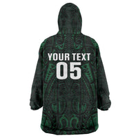 Custom New Zealand Fishing Wearable Blanket Hoodie Maori Tribal Pattern LT05 - Polynesian Pride