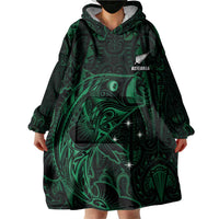 Custom New Zealand Fishing Wearable Blanket Hoodie Maori Tribal Pattern LT05 - Polynesian Pride
