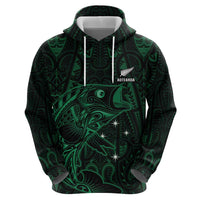 Custom New Zealand Fishing Zip Hoodie Maori Tribal Pattern - Polynesian Pride