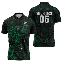 Custom New Zealand Fishing Zipper Polo Shirt Maori Tribal Pattern LT05 - Polynesian Pride