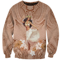 Hawaii Women's Day Sweatshirt With Polynesian Pattern LT05 Unisex Brown - Polynesian Pride