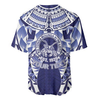 Personalised Tonga Queen Salote College Baseball Jersey Centenary Navy Version