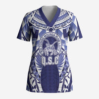 Personalised Tonga Queen Salote College Scrub Top Centenary Navy Version