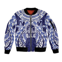 Personalised Tonga Queen Salote College Sleeve Zip Bomber Jacket Centenary Navy Version