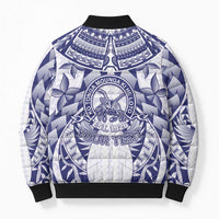 Personalised Tonga Queen Salote College Bomber Puffer Jacket Centenary White Version