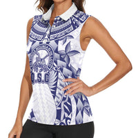 Personalised Tonga Queen Salote College Women Sleeveless Polo Shirt Centenary White Version