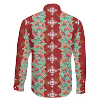 Hawaii Ohia Lehua Family Matching Summer Maxi Dress and Hawaiian Shirt Tropical Vibes Crimson LT05 - Polynesian Pride