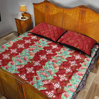 Hawaii Ohia Lehua Quilt Bed Set Tropical Vibes Crimson