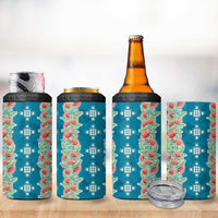 Hawaii Ohia Lehua 4 in 1 Can Cooler Tumbler Tropical Vibes Teal