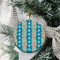 Hawaii Ohia Lehua Ceramic Ornament Tropical Vibes Teal