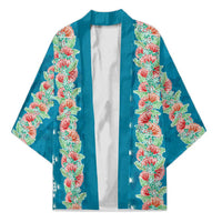 Hawaii Ohia Lehua Kimono Tropical Vibes Teal