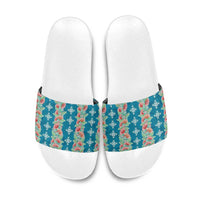 Hawaii Ohia Lehua Slide Sandals Tropical Vibes Teal