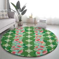 Hawaii Ohia Lehua Round Carpet Tropical Vibes Green