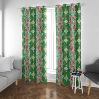 Hawaii Ohia Lehua Window Curtain Tropical Vibes Green