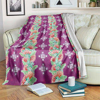 Hawaii Ohia Lehua Blanket Tropical Vibes Fuchsia
