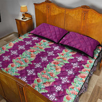 Hawaii Ohia Lehua Quilt Bed Set Tropical Vibes Fuchsia