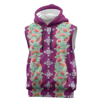 Hawaii Ohia Lehua Sleeveless Hoodie Tropical Vibes Fuchsia
