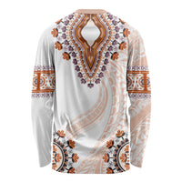 Africa Dashiki Long Sleeve Shirt With Polynesian Pattern Beige Version LT05 - Polynesian Pride