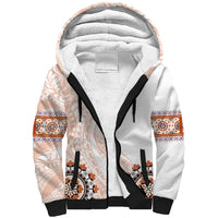 Africa Dashiki Sherpa Hoodie With Polynesian Pattern Beige Version LT05 Unisex Beige - Polynesian Pride